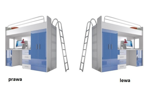 Pink Double bunk bed Wood Bunk Bed Girls High Gloss with Desk Wardrobe