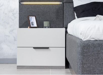 Luxury Bedside table Alt White 2x Bedside tables Set Wood Console 61x45x52cm