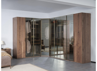 Walk-in Wardrobe Glass Cabinet Transparent Doors Wardrobe Corner Cabinet new