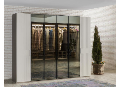 Loft Wardrobe Luxury Bedroom Wood Wardrobe Glass Cabinet Furniture Design