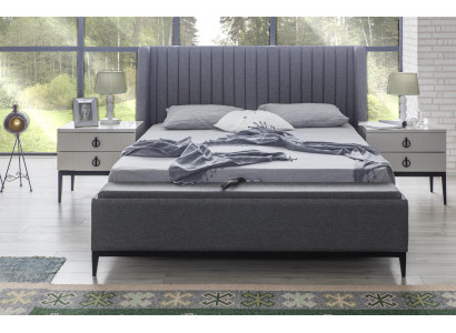 Gray Bedroom Bed + 2x Bedside table Consoles Bedside tables Beds 3pcs. new