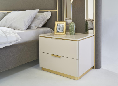 Bedroom Consoles Bedside table Set 2x Bedside tables Luxury Hotel Furniture Beige new