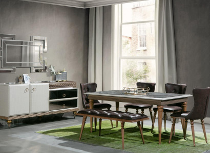Dining room set stool table chairs dining set table set sideboard 6 pieces.