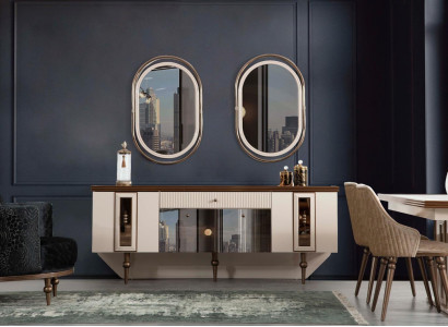 Sideboard Living room Dining room Wood Metal Chests of drawers Beige