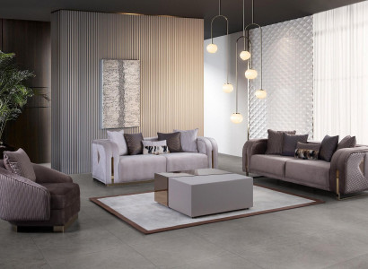Luxury sofa set textile gray brown couch fabric sofa couches furniture table 4 pieces