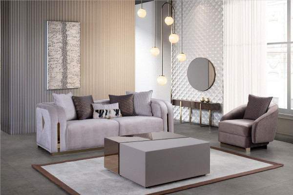 Luxury sofa set textile gray brown couch fabric sofa couches furniture table 4 pieces