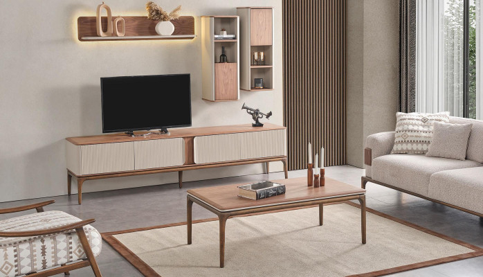 A chic TV wardrobe for your living room in a modern style