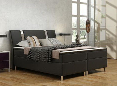 Box spring bed Hotel Beds Upholstery Leather Bed incl. Mattress & Visco leather bed