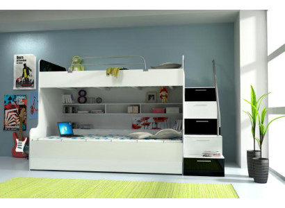 Double bunk bed Bunk bed Bed Childrens bed Youth bed Loft bed new Black /White