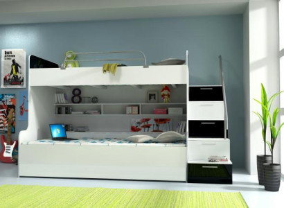 Double bunk bed Bunk bed Bed Childrens bed Youth bed Loft bed new Black /White