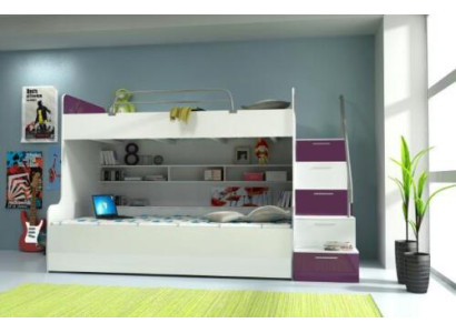 Double bunk bed Bunk bed Bed Childrens bed Youth bed Loft bed new Violet/White