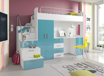 Double bunk bed Bunk bed Double bed Youth Bed Beds with Wardrobe Table new