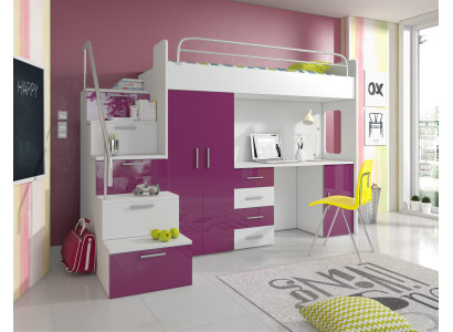 Double bunk bed Bunk bed Double bed Youth Bed Beds with Wardrobe Table RAJ4