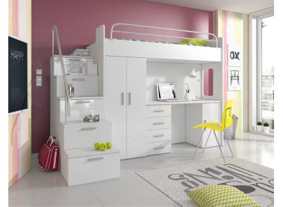 Double bunk bed Bunk bed Double bed Youth Bed Beds with Wardrobe Table RAJ4w