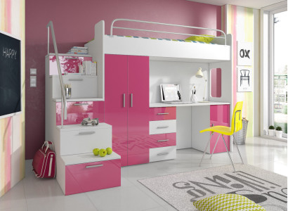 Double bunk bed Bunk bed Double bed Youth Bed Beds with Wardrobe Table new