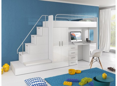 Youth room Double bunk bed Bunk bed Wardrobe Desk RAJ 5 SOFORT