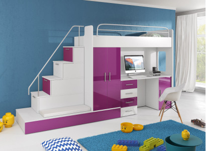 Double bunk bed Bunk bed Bed Wardrobe Youth Room Wardrobe Desk