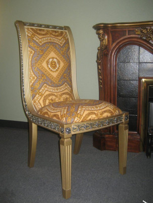 Dining room Chair 1 Seater Armchair Wood Designer Luxury Class Baroque