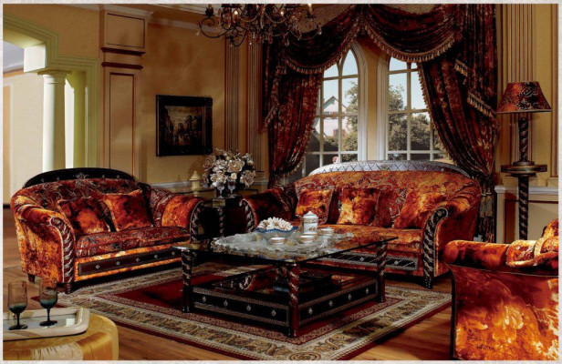 Classic Sofa set Baroque Rococo Antique Style Furniture Upholstery Sofa Couch 2+1