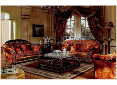 Classic Sofa set Baroque Rococo Antique Style Furniture Upholstery Sofa Couch 3+2