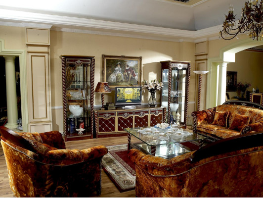 Classic Sofa set Baroque Rococo Antique Style Furniture Upholstery Sofa Couch 3+2