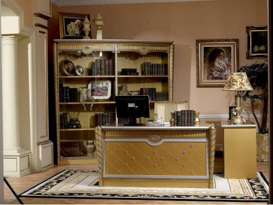Office Furnishings Study room Office Furniture Table Wardrobe Armchair 3-piece Set Suite