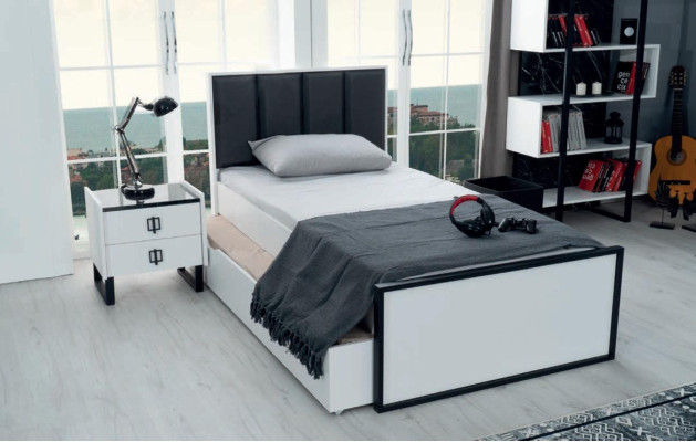 Youth Room Set Bed Bedside table Bookshelf Desk Wardrobe Design Modern