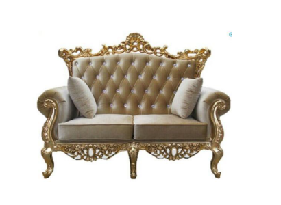 Two-seater Chesterfield Throne Sofa Royal Upholstery Velvet 2 Seater Antique Style