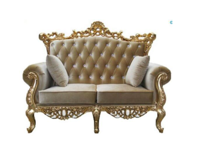 Two-seater Chesterfield Throne Sofa Royal Upholstery Velvet 2 Seater Antique Style
