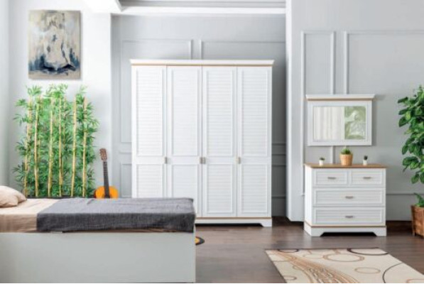 Childrens room Set Chest of drawers Mirror Design Furniture Modern Bedroom new 2pcs.