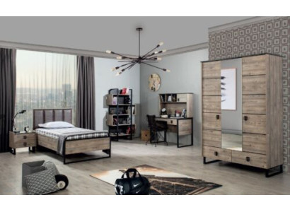 Youth Room Loft Childrens room Set Bedside table Bookshelf Desk Wardrobe