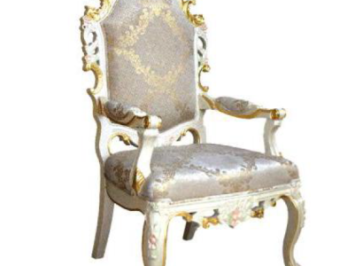 Chair Throne Armchair Set Dining room Wood Designer Antique Style Baroque Rococo