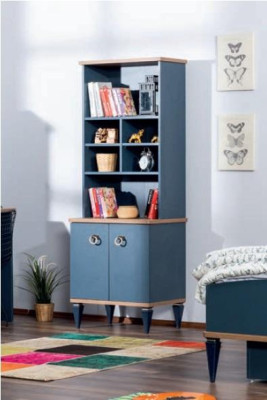 Bookshelf Blue Youth Room Furniture Bookcase Modern Childrens room new
