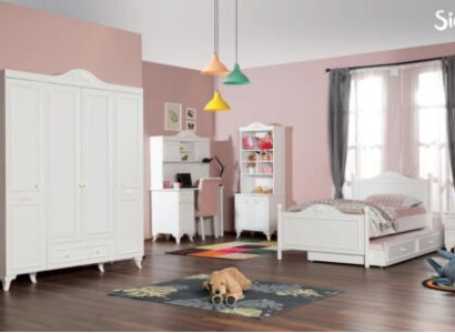 Childrens room Set White Elegant Desk Design Bookshelf Wood Furniture new