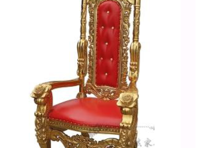 A great design of a stunning red chair with incredible details on every baroque style decorative element