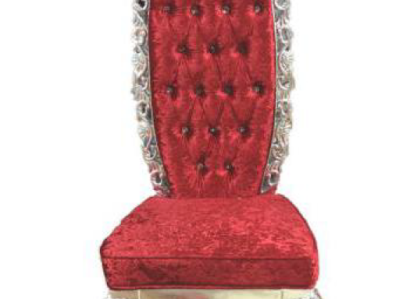 Red Throne Armchair Royal Upholstery Seat Antique Style Chair Chesterfield Design