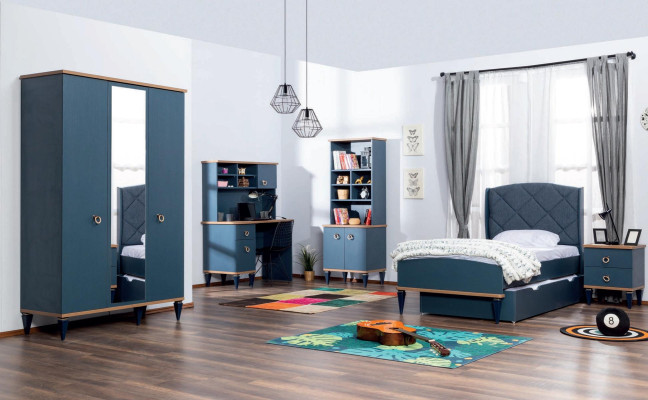 Childrens room Bed Youth room Bedside table Furniture Complete Set Beds new 2pcs.
