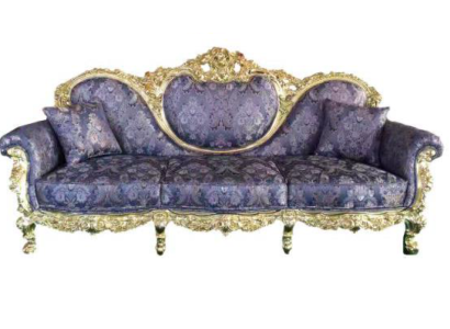 Throne Sofa Queen Upholstery Velvet 3 Seater Antique Style Armchair Lounge Chesterfield