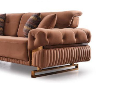 Luxury Three Seater Sofa Furniture Upholstery Fabric Couch Living room new Furniture