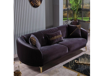 Three Seater Sofa Modern Living room Couch Black Designer Upholstered Sofas