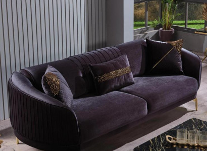 Three Seater Sofa Modern Living room Couch Black Designer Upholstered Sofas