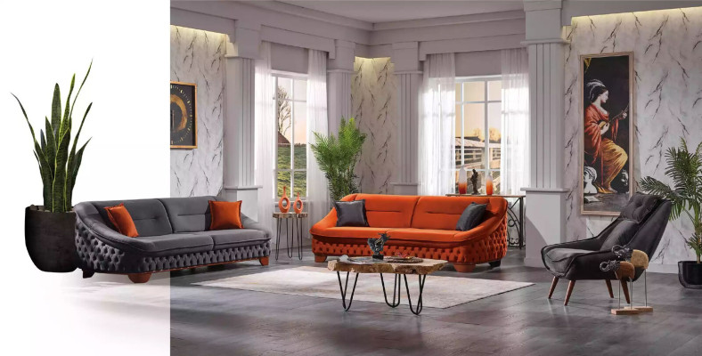 Sofa set 3+3+1 Seater Luxury Modern Set Design Sofas Upholstery Chesterfield