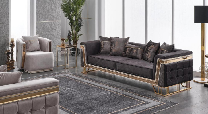 Upholstered set luxury sofas three-seater armchair modern living room couch