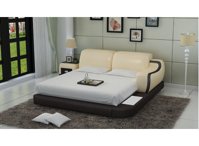 Design Bed XXL Big Beds Hotel Upholstery 200x200 Multifunction Shelf USB Leather