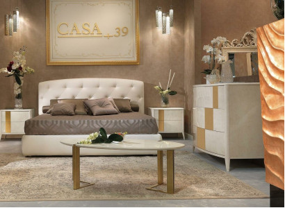 Bed + 2x Bedside table 3-piece Bedroom Set Modern Design Luxury Classic Furniture