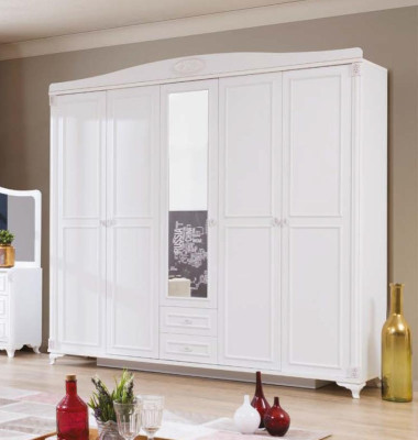 Bedroom Furniture Wood Wardrobe Wardrobe Country House Style White new