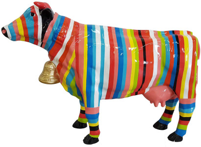 Designer Abstract Modern One Figure Cow from Plastic Decorative Garden Sculptures