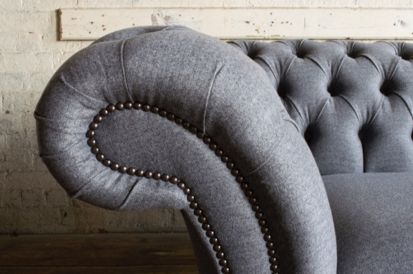 Chesterfield 3 Seater Upholstery Couch Leather Sofa Couches Textile Modern Style Fabric