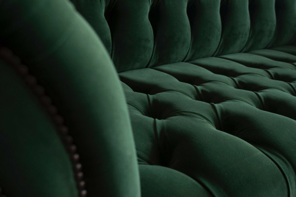 Classic Chesterfield Design Couch 3 Seater Sofa Couch Velvet Leather big green new