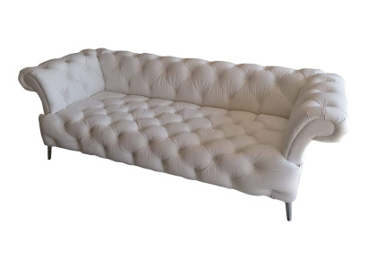 Chesterfield Sofa 3 Seater Luxury Couch Imitation leather Sofas White Leather Sofa